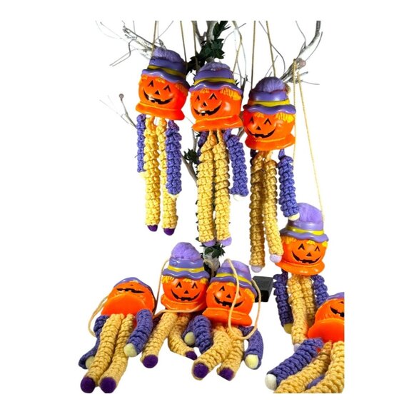 lot of 8 blow mold pumpkin Jack o lantern handmade Halloween DIY drafts & decor - Picture 1 of 7